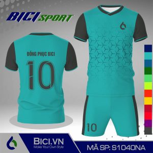 Set đồ bóng đá màu xanh ya kết hợp tay viền màu đẹp