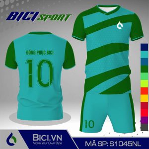 Set thể thao xanh ya phối hoa văn màu đỉnh