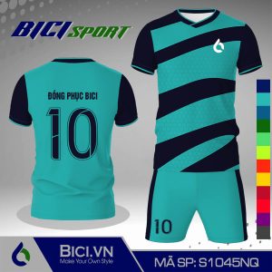 Set thể thao xanh ya phối hoa văn màu chất