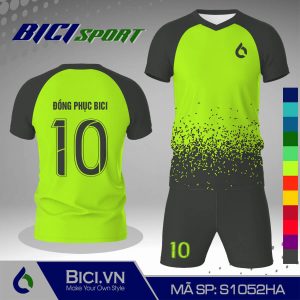 Set đồ đá banh xanh chuối kết hợp hoa văn đẹp
