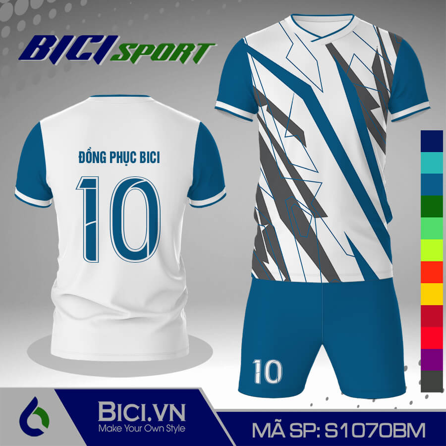 S1070BM Set bộ đá banh trắng kết hợp họa tiết màu lịch lãm