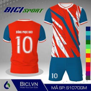 Set mẫu bóng đá cam đậm phối hoa văn màu ấn tượng