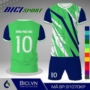 Mẫu đồ đá banh họa tiết xanh ngọc phối màu lịch lãm