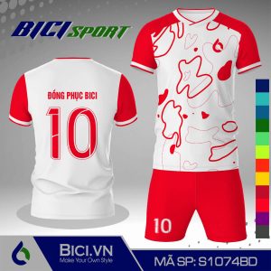 Mẫu áo đá banh hoa văn trắng phối màu đỉnh