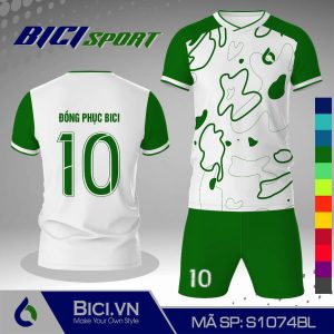 Mẫu áo đá banh hoa văn trắng phối màu chuyên nghiệp