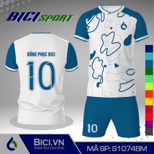 Mẫu áo đá banh hoa văn trắng phối màu phong độ