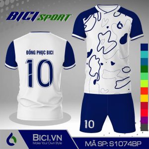 Mẫu áo đá banh hoa văn trắng phối màu lịch lãm