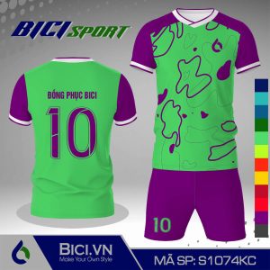 Set áo bóng đá màu phối họa tiết xanh ngọc chất