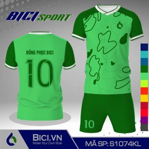 Set áo bóng đá màu phối họa tiết xanh ngọc ngầu