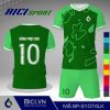 Set bộ đá banh hoa tiết xanh lá phối màu ngầu