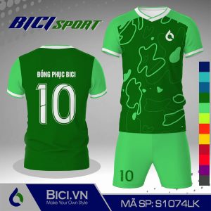 Set bộ đá banh hoa tiết xanh lá phối màu ngầu