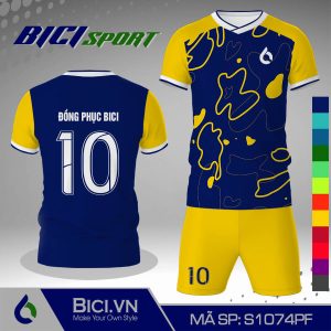Mẫu set bóng đá hoa văn xanh bích phối màu chất
