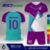Set đồ thể thao họa tiết trắng xanh ya phối màu hot