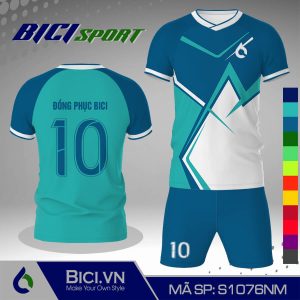 Set đồ thể thao họa tiết trắng xanh ya phối màu cá tính
