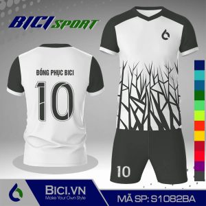Set bộ bóng đá trắng kết hợp hoa văn màu hot