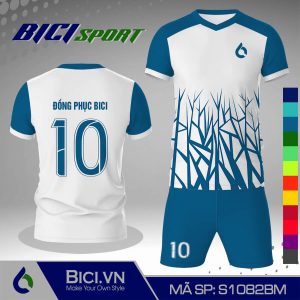 Set bộ bóng đá trắng kết hợp hoa văn màu cá tính
