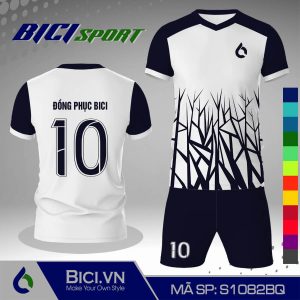 Set bộ bóng đá trắng kết hợp hoa văn màu bắt mắt