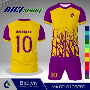 Bộ bóng đá hoa văn vàng cúc phối màu cực chất