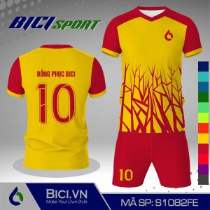Bộ bóng đá hoa văn vàng cúc phối màu cực phong cách