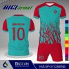 Set bóng đá màu kết hợp hoa văn xanh ya hot