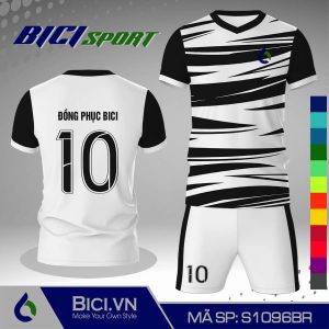 Mẫu bộ bóng đá họa tiết trắng phối màu chuyên nghiệp