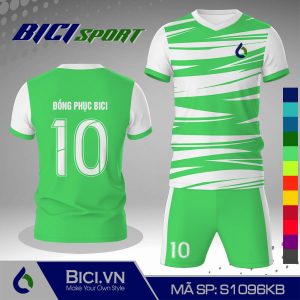 Set áo đá banh màu phối hoa văn xanh ngọc đỉnh