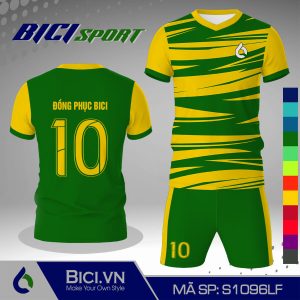 Set bộ bóng đá họa tiết xanh lá phối màu chất