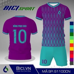 Set mẫu thể thao hoa văn tím phối màu chất