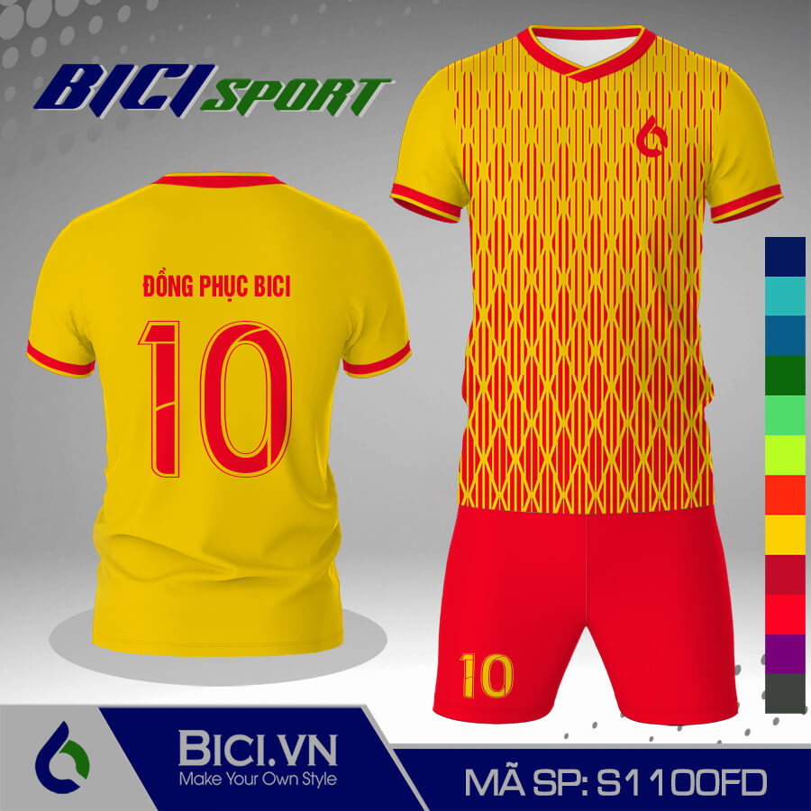 S1100FD Đồ thể thao vàng cúc phối hoa văn màu chất