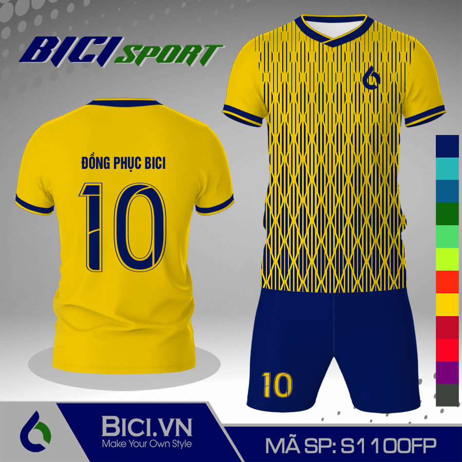 S1100FP Đồ thể thao vàng cúc phối hoa văn màu ấn tượng