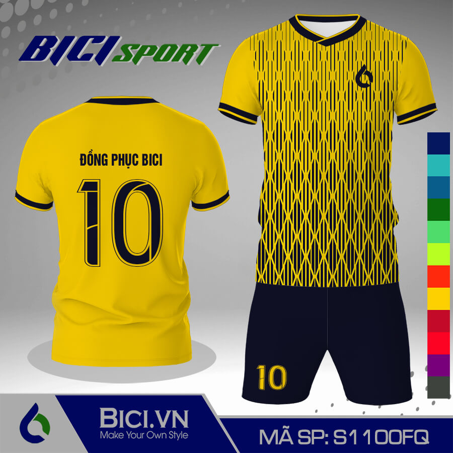 S1100FQ Đồ thể thao vàng cúc phối hoa văn màu phá cách