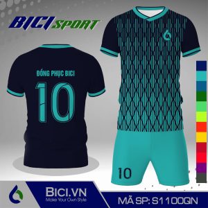 Mẫu áo đá banh hoa văn đen phối màu năng động